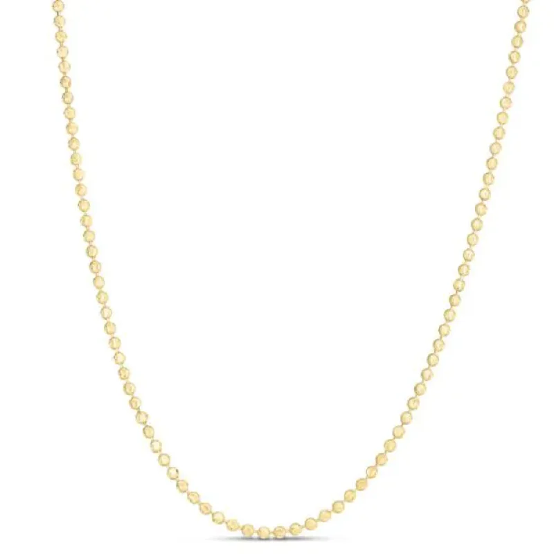 14k Gold Diamond-Cut Beaded Moon Chain