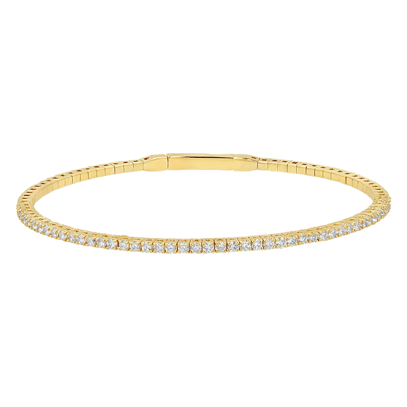 Flexible Diamond Tennis Bangle Bracelet