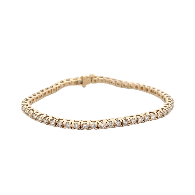 14K Yellow Gold Diamond Tennis Bracelet