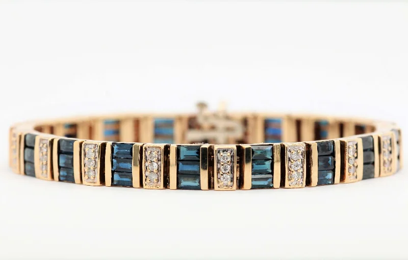 14KY 6.00CTT Sapphire And Diamond Bracelet