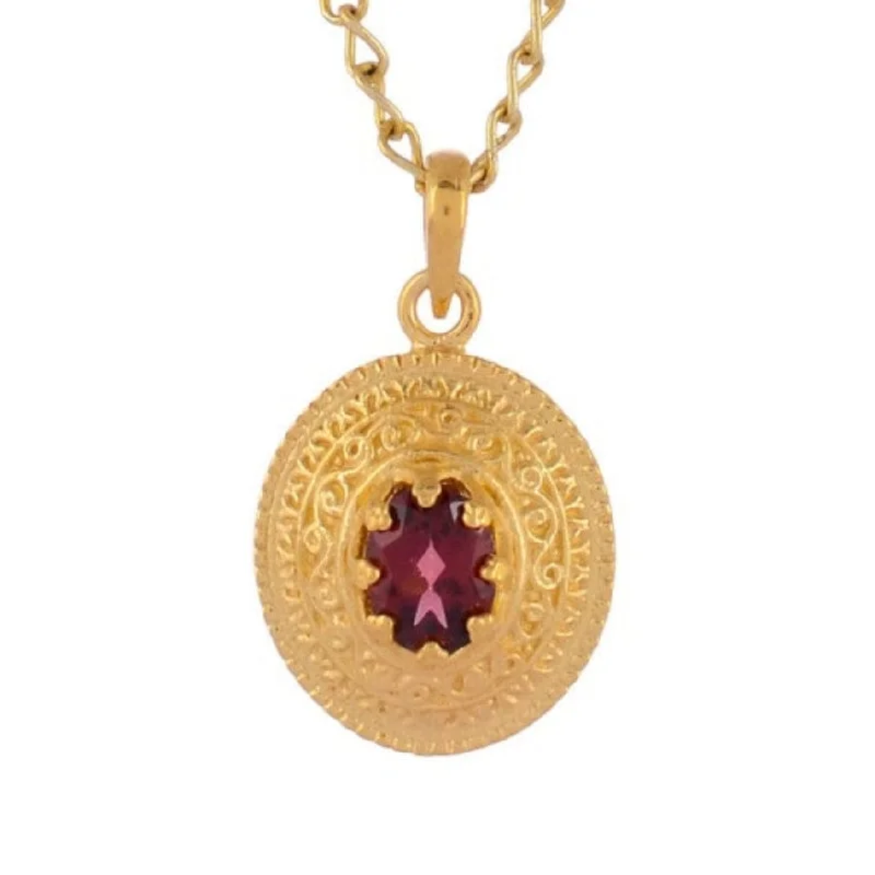 Garnet Pendant Necklace