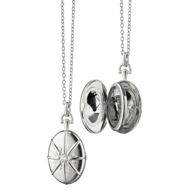 Monica Rich Kosann Four Image "Midi" Sterling Silver Star Burst Locket