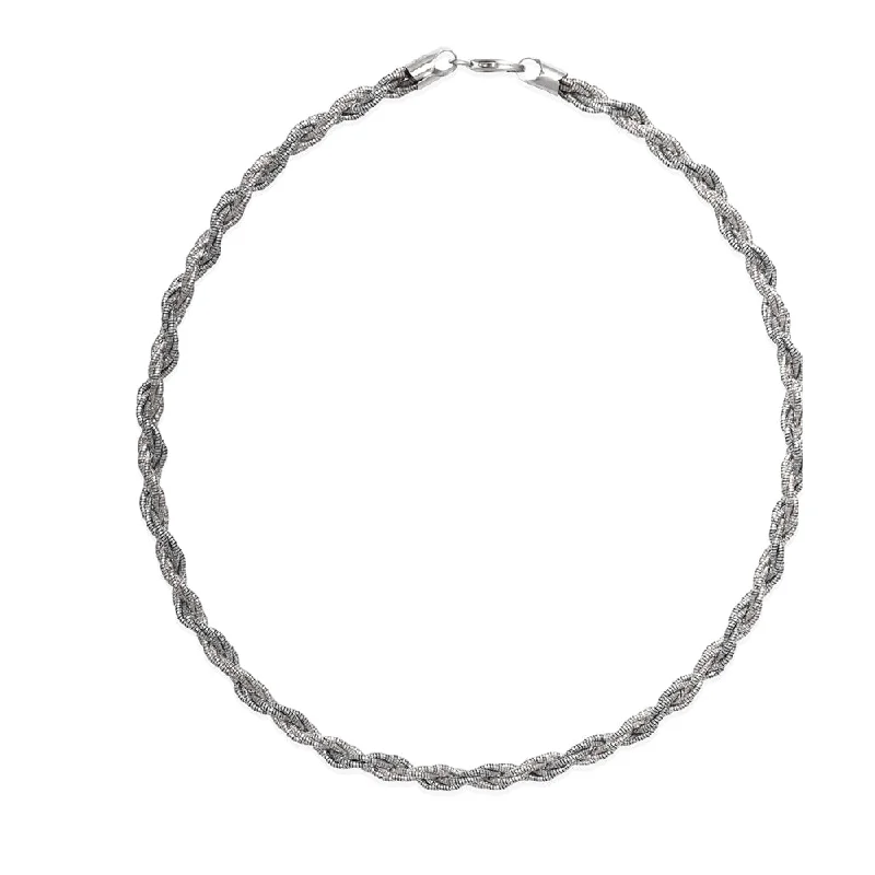 Desmos Sterling Silver Woven Necklace 16"