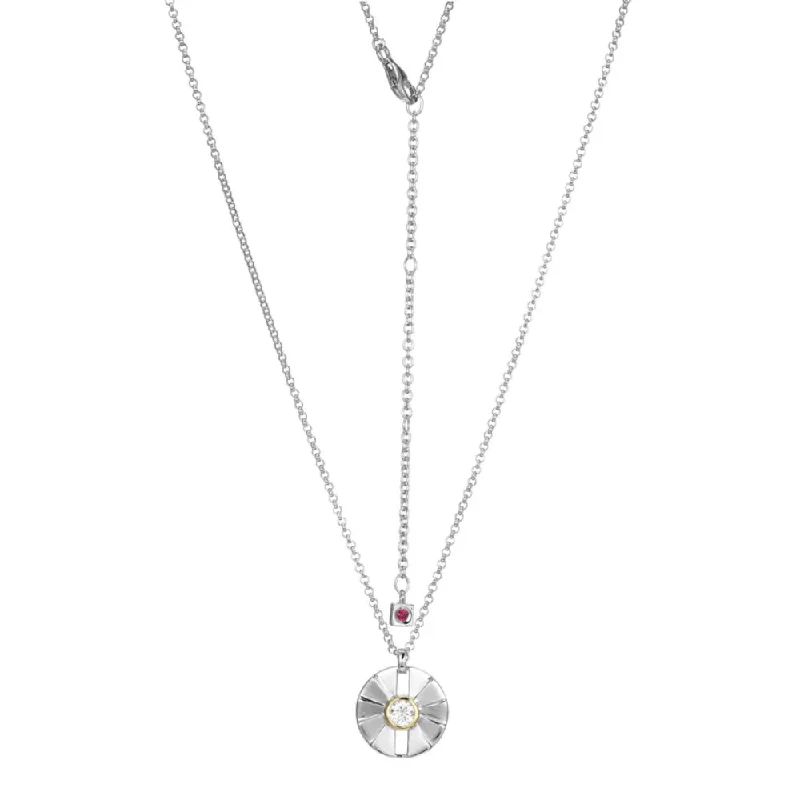 Elle "Pleat" Circle Pendant Necklace