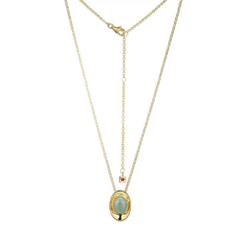 Elle Swirl Collection Jade Stone Pendant Necklace