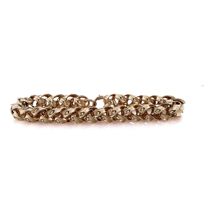 Estate 14 Karat Yellow Gold Polished 3D Braided Design Bracelet