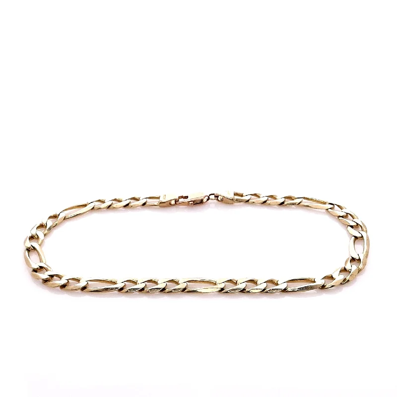 Estate 14k Yellow Gold 5.2mm Figaro Chain Bracelet