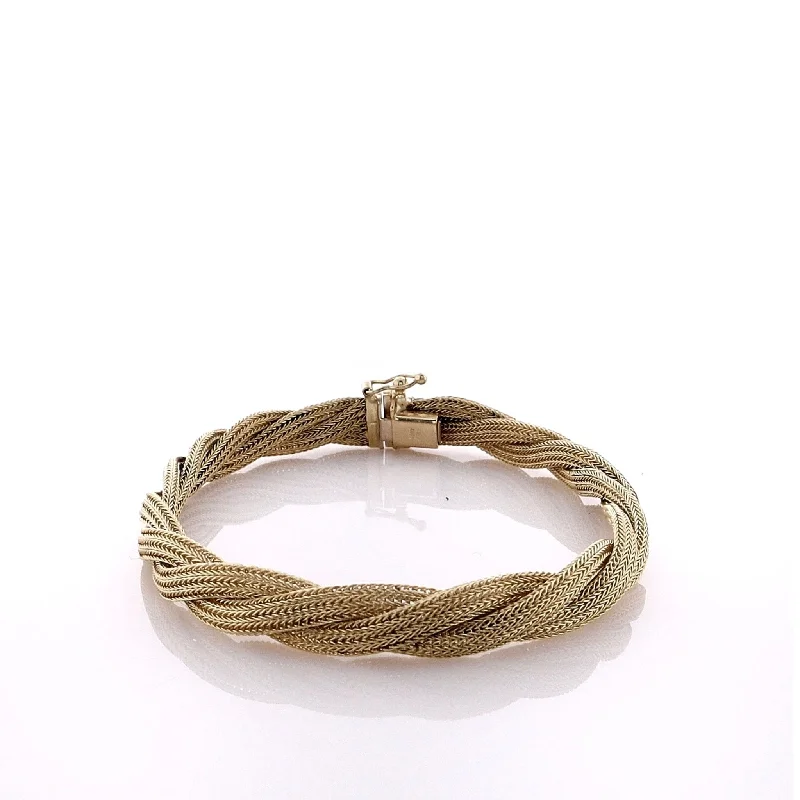 Estate 14k Yellow Gold Braided Rapunzel Design Bracelet