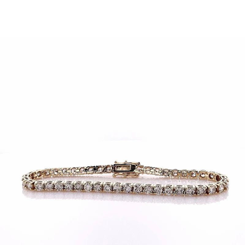 Estate 14k Yellow Gold 46 Diamond Tennis Style Bracelet 7"