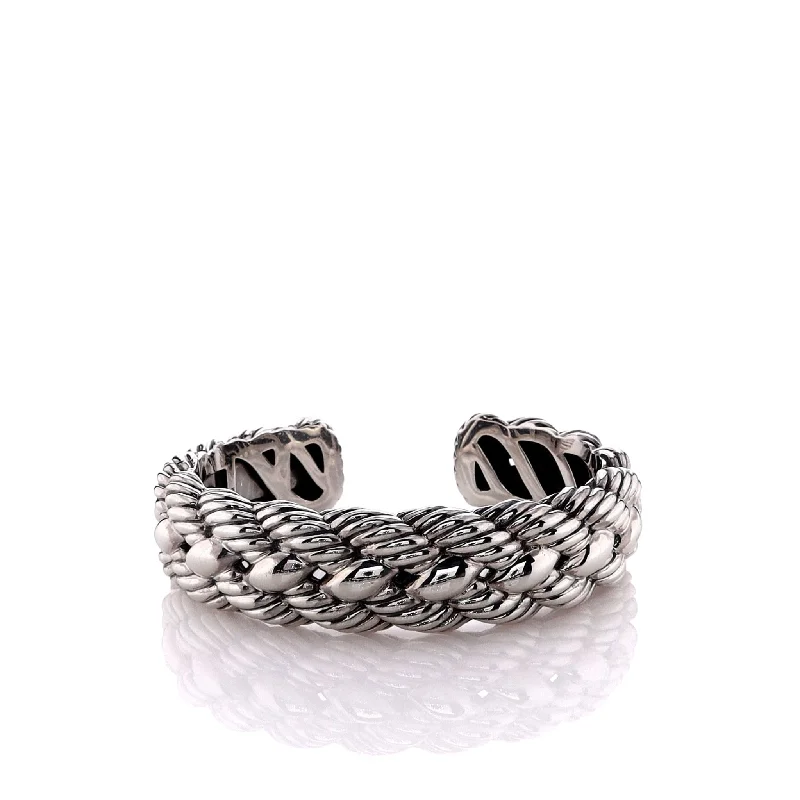 Estate David Yurman Sterling Silver Braided Cable Design Cuff Bracelet