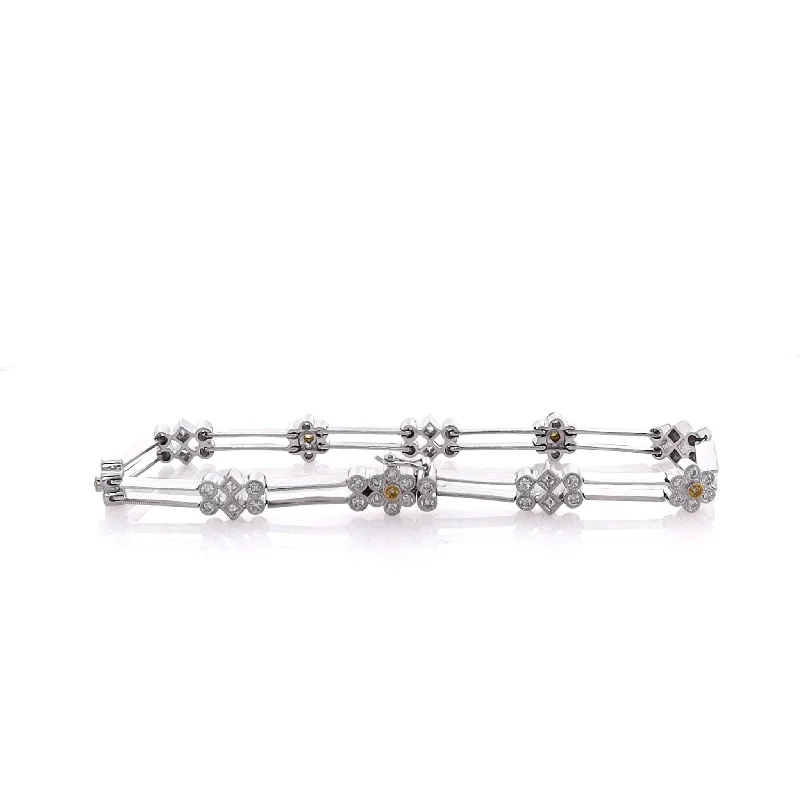 Estate Simon G Two-Tone Milgrain Accent Diamond Bracelet