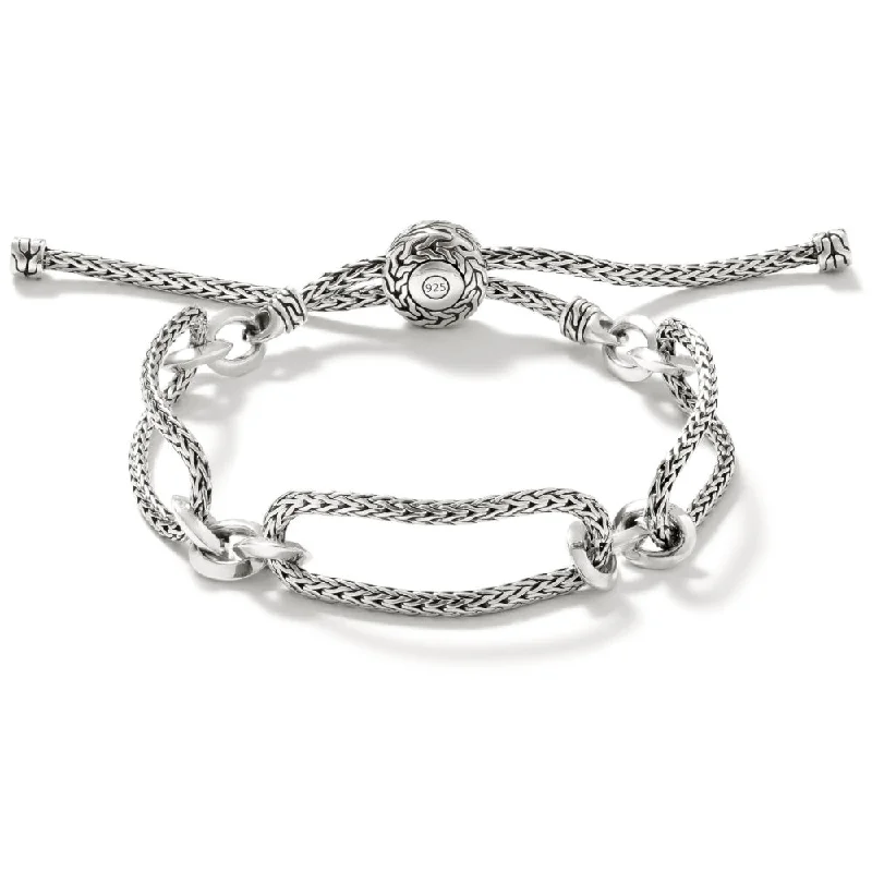 John Hardy SS Classic Chain Link Pull-Through Bracelet - Medium/Large