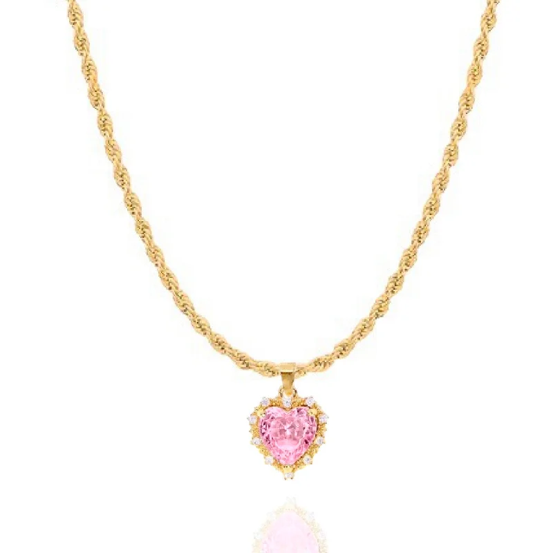 Kind Hearted Necklace in Pink