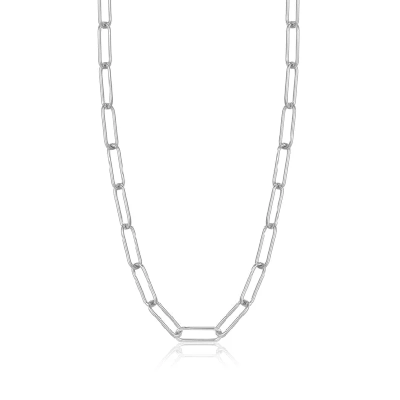 Silver Paperclip Chunky Chain Necklace