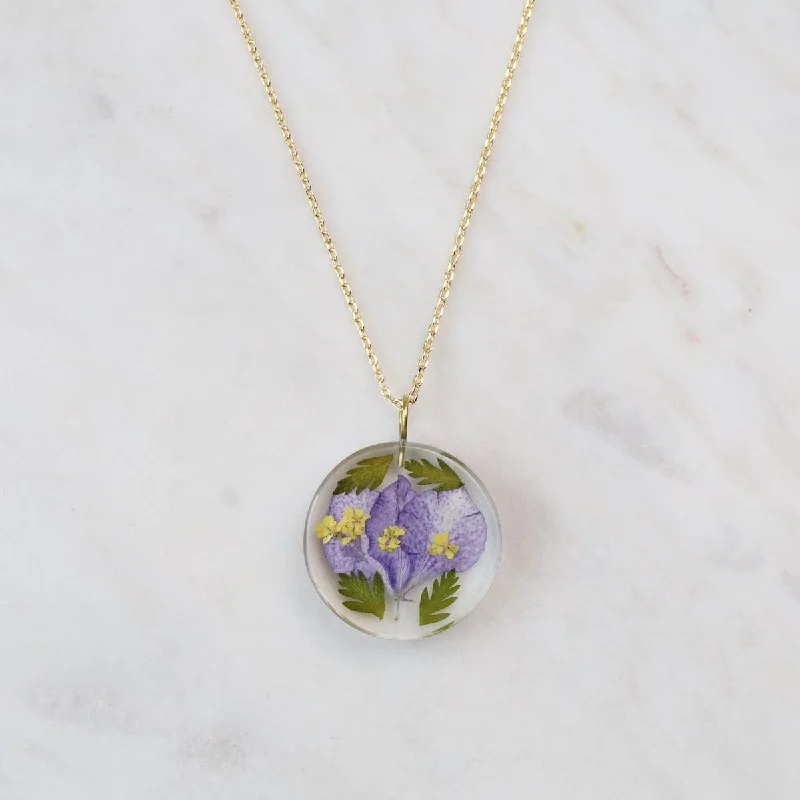 Botanical Small July Birthday Full Moon Pendant