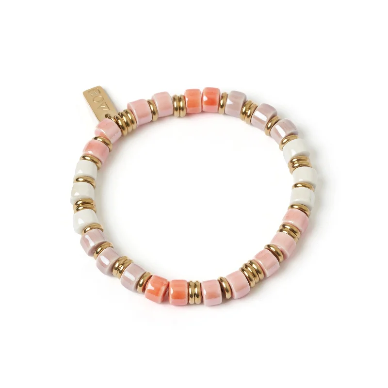 Skylar Ceramic and Gold Bracelet - Peony