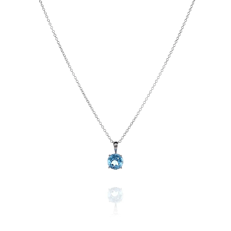 Smyth Jewelers 14k Gold Swiss Blue Topaz Pendant Necklace