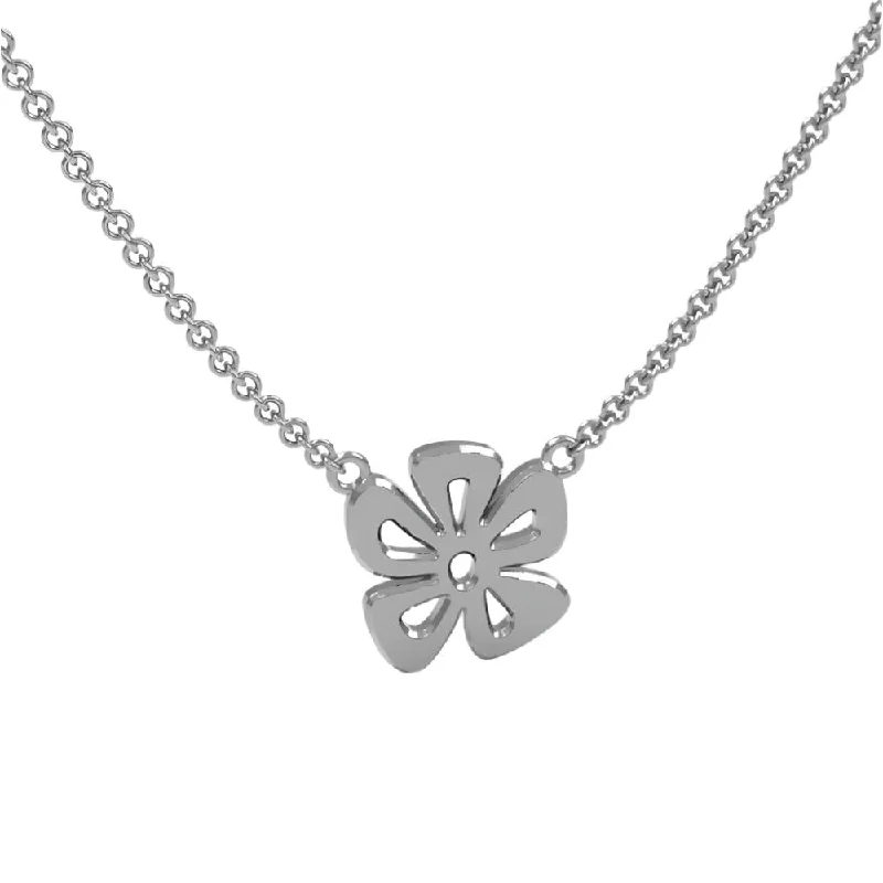 Sterling Silver Tiki Flower Pendant Necklace